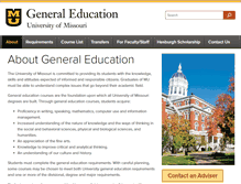 Tablet Screenshot of generaleducation.missouri.edu