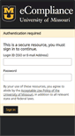Mobile Screenshot of ecompliance.missouri.edu